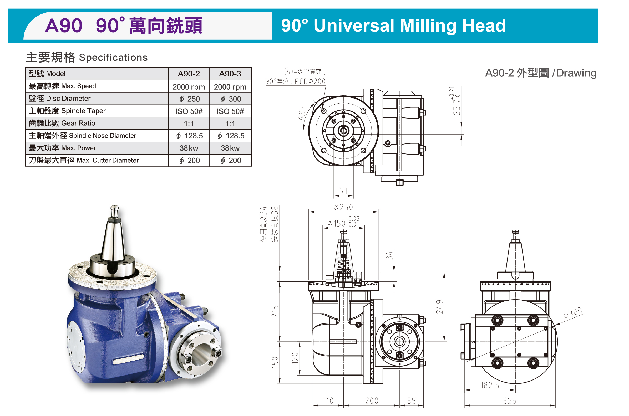 3-2 90° Universal Milling Head